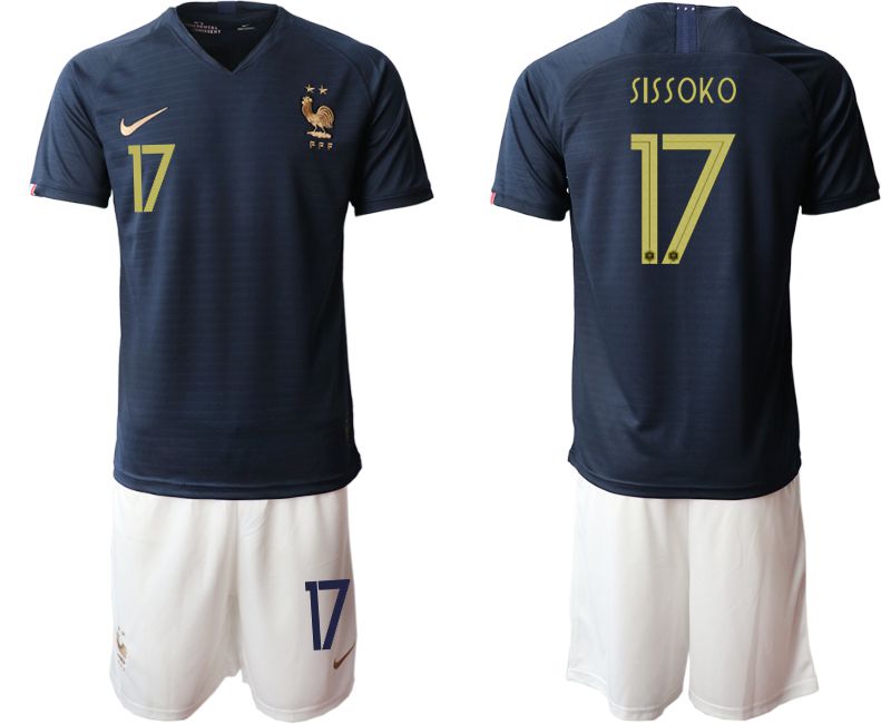 Men 2019-2020 Season National Team French home #17 blue Soccer Jerseys->france jersey->Soccer Country Jersey